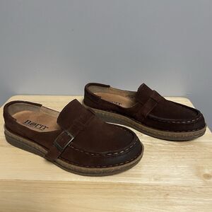 Born Leather Size 8.5 Brown Slide On Handcrafted Foot Wear New